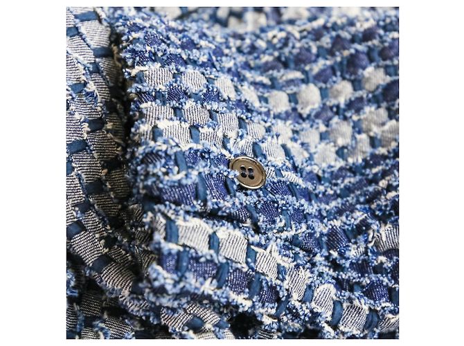 Autre Marque Chaqueta de tweed de mezclilla de doble botonadura EZUMi Azul - vista 8