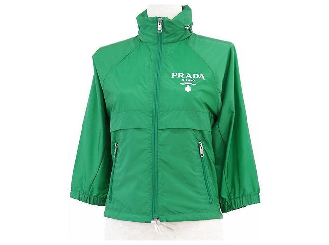 Blusón 2 en 1 recortado de Re-Nylon de Prada Verde - vista 14