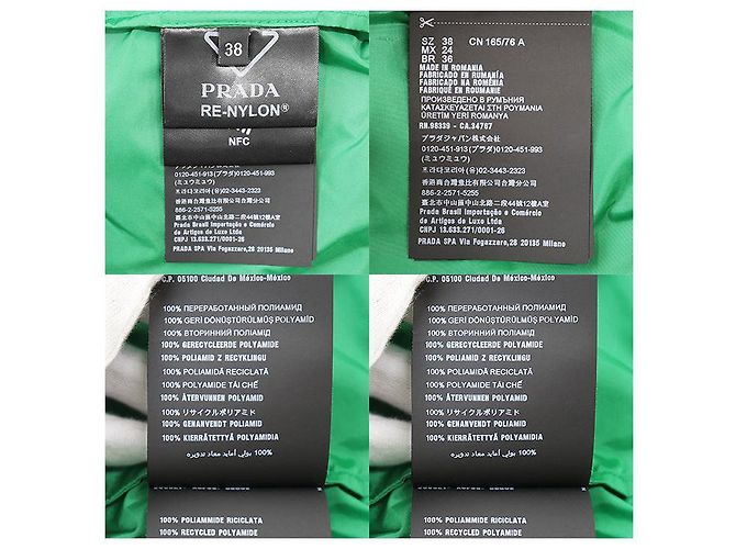 Blusón 2 en 1 recortado de Re-Nylon de Prada Verde - vista 8