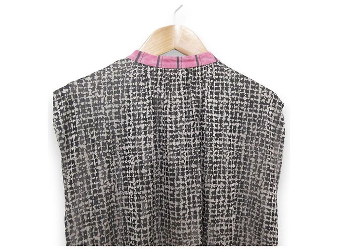 Autre Marque Akane Utsunomiya Tweed-Druckkleid Braun Schwarz Pink - Ansicht 4