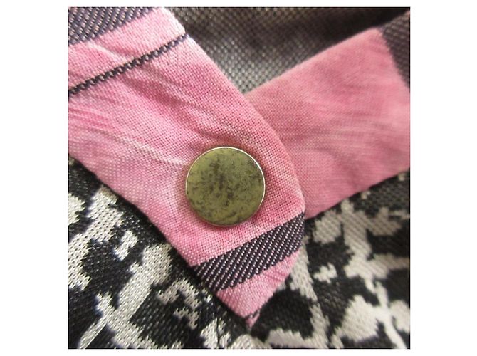 Autre Marque Akane Utsunomiya Tweed-Druckkleid Braun Schwarz Pink - Ansicht 6