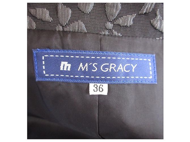 Autre Marque M'S GRACY Abrigo de Jacquard con Cinta Castaño Gris antracita - vista 6