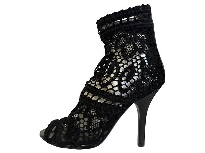 Dolce & Gabbana Botines cortos de encaje de ganchillo Dolce&Gabbana Nero - vista 4
