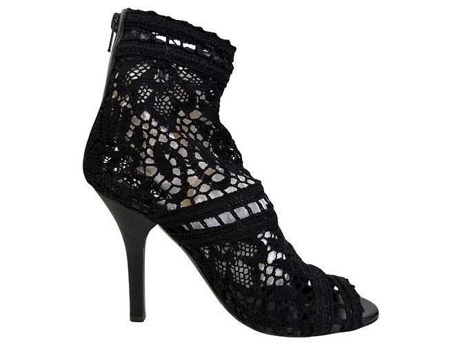 Dolce & Gabbana Botines cortos de encaje de ganchillo Dolce&Gabbana Nero - vista 5