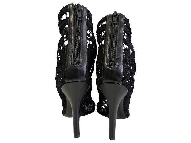 Dolce & Gabbana Botines cortos de encaje de ganchillo Dolce&Gabbana Nero - vista 6