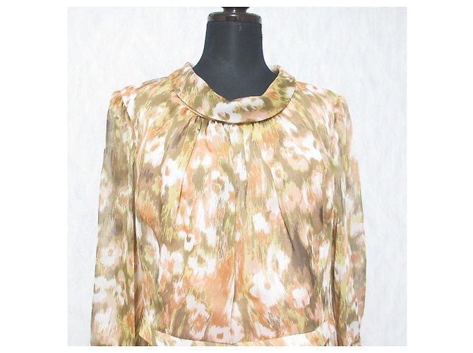 Autre Marque Chiffonkleid mit Blumenmuster von Pierre Cardin Pink - Ansicht 4