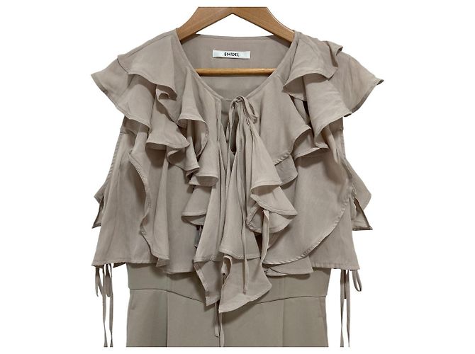 Autre Marque Mono Bolero con Volantes Snidel Beige - vista 2