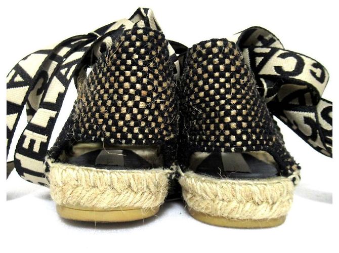 Stella Mc Cartney Sandali Espadrilles con Cinturino in Raso Stella McCartney Nero - vista 3