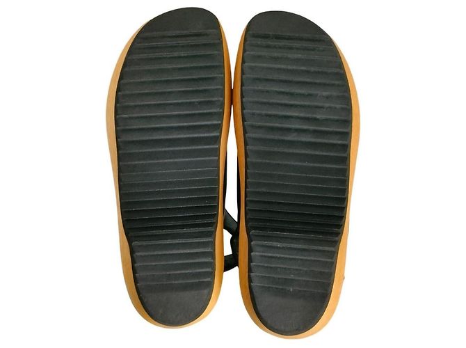 Sandali con zeppa in pelle Marni Giallo - vista 8