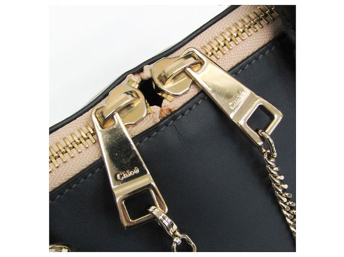 Borsa in pelle donna Chloé Baylee 3S0171 Nero Grigio Grigio antracite - vista 11