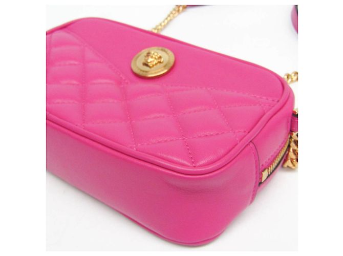 Bolsa de ombro matelassada Medusa da Versace Rosa - vista 4