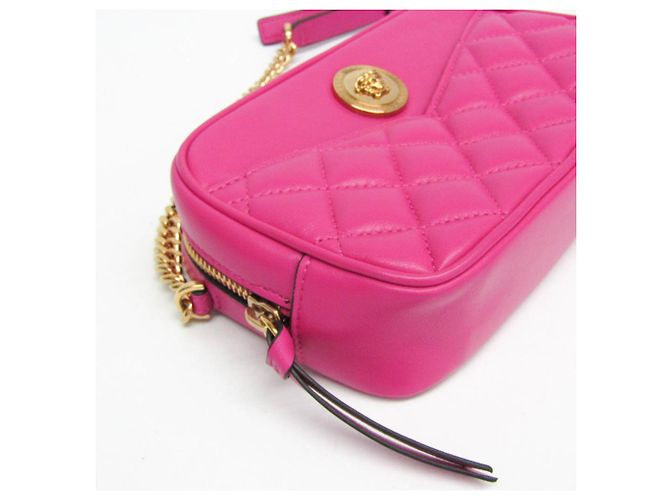 Bolsa de ombro matelassada Medusa da Versace Rosa - vista 5