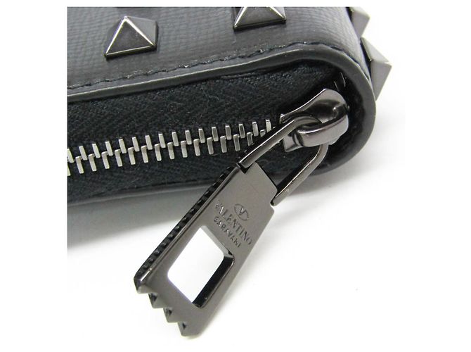 Monedero de cuero Lockstuds Valentino Garavani Negro - vista 10