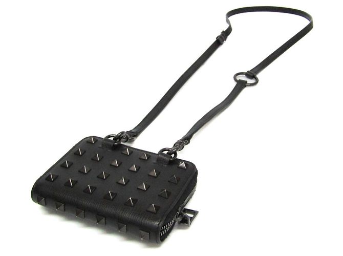 Monedero de cuero Lockstuds Valentino Garavani Negro - vista 2