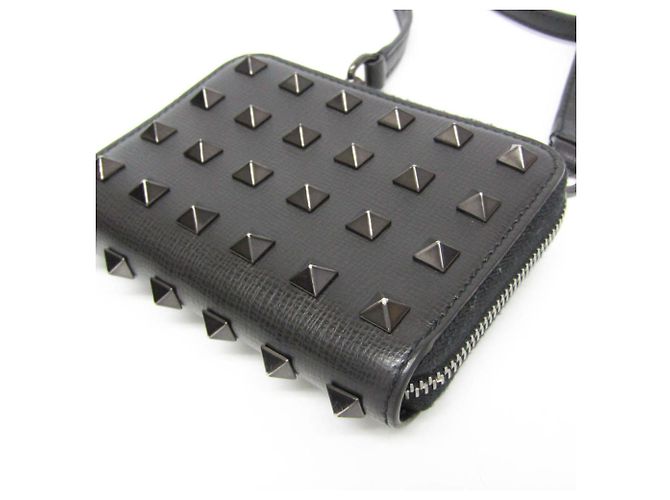 Monedero de cuero Lockstuds Valentino Garavani Negro - vista 4