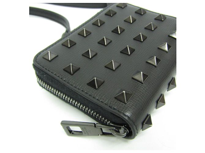 Monedero de cuero Lockstuds Valentino Garavani Negro - vista 5