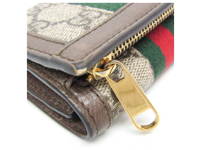 Billetera Tri-Fold Ophidia de Gucci Beige Marrón oscuro - vista 10