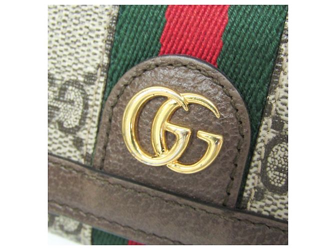 Billetera Tri-Fold Ophidia de Gucci Beige Marrón oscuro - vista 11