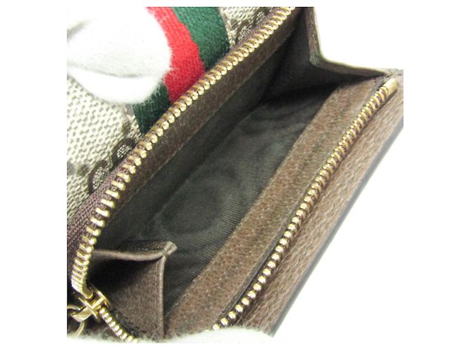 Billetera Tri-Fold Ophidia de Gucci Beige Marrón oscuro - vista 4