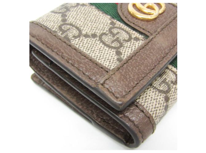 Billetera Tri-Fold Ophidia de Gucci Beige Marrón oscuro - vista 7
