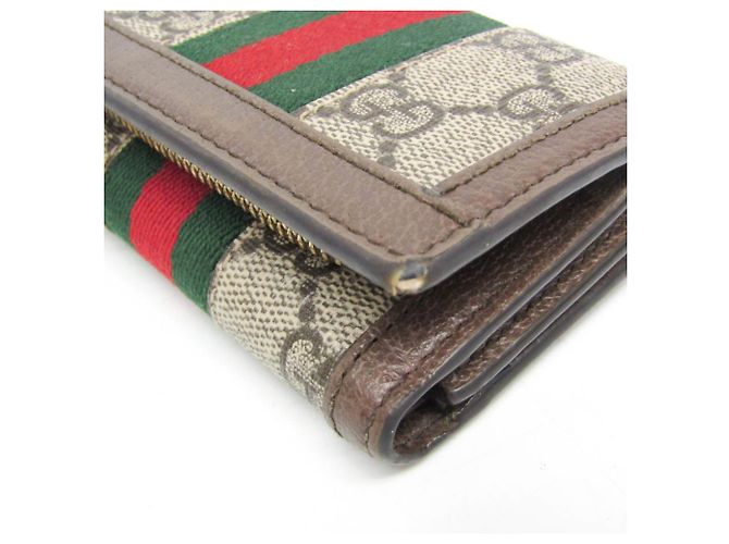 Billetera Tri-Fold Ophidia de Gucci Beige Marrón oscuro - vista 9