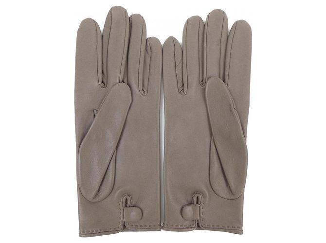 Beige Lammlederhandschuhe von Hermès - Ansicht 2