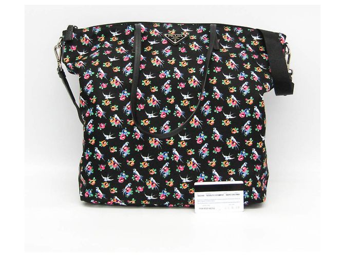 Borsa a Spalla e Tote Prada TESSUTO STAMPAT 1BG189 Nero Rosa Giallo - vista 2