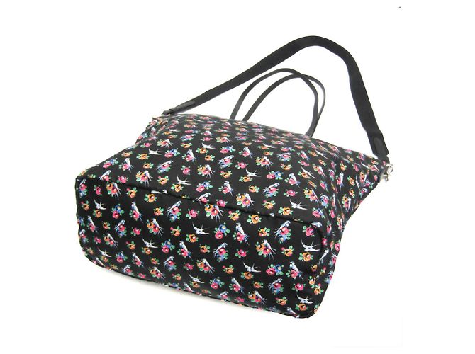 Borsa a Spalla e Tote Prada TESSUTO STAMPAT 1BG189 Nero Rosa Giallo - vista 3