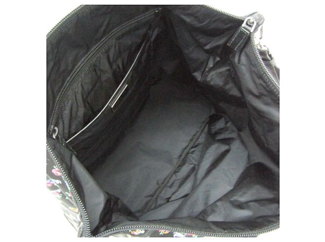 Borsa a Spalla e Tote Prada TESSUTO STAMPAT 1BG189 Nero Rosa Giallo - vista 4