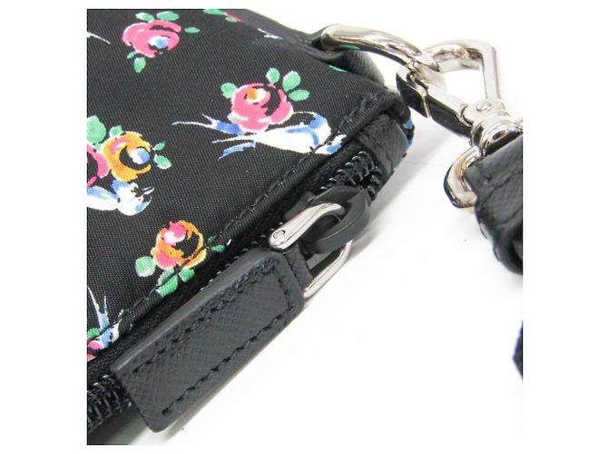 Borsa a Spalla e Tote Prada TESSUTO STAMPAT 1BG189 Nero Rosa Giallo - vista 6