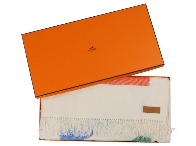 Scaldacollo in cashmere Ikat Zigzag di Hermès Multicolore Crudo - vista 11