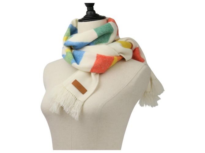Scaldacollo in cashmere Ikat Zigzag di Hermès Multicolore Crudo - vista 2