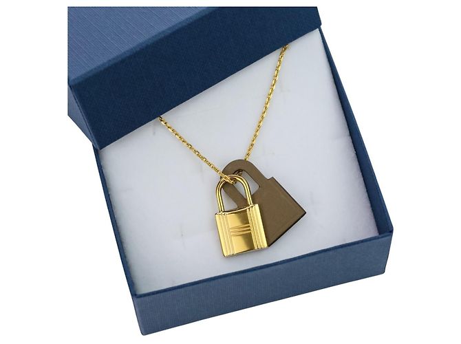 Collana Pendente O'Kelly di Hermès D'oro Taupe - vista 17