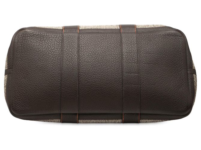 Hermès Borsa Garden Party 49 in Tela Herringbone e Negonda Marrone Taupe - vista 3