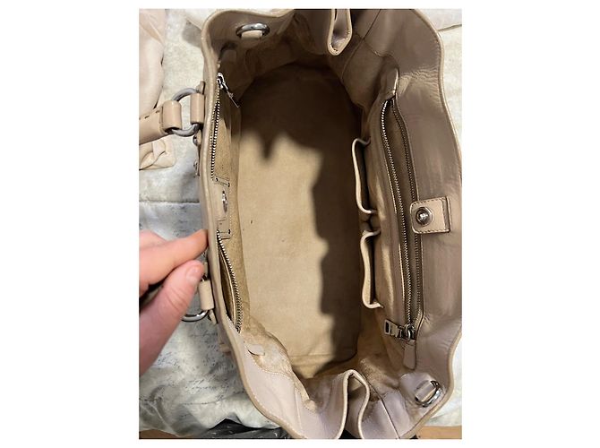 Borsa a mano Prada in pelle crema - vista 8