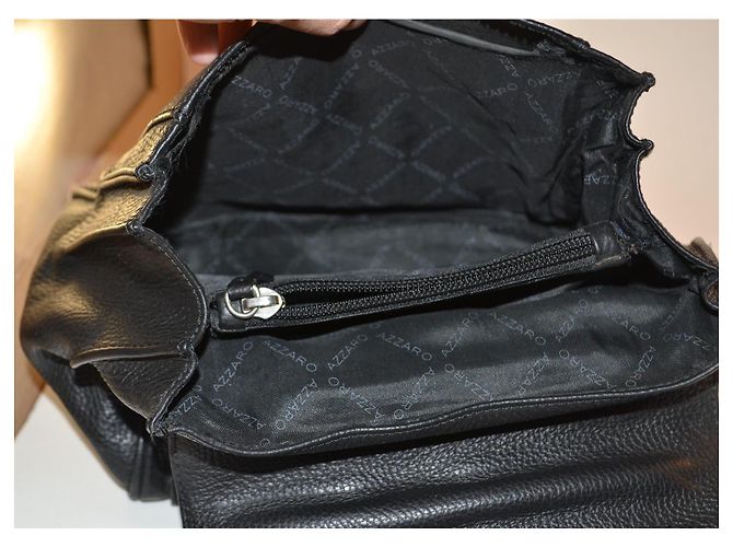 Borsa a mano Azzaro in pelle nera Nero - vista 6