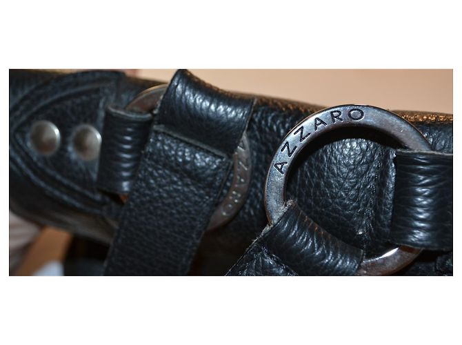 Borsa a mano Azzaro in pelle nera Nero - vista 8