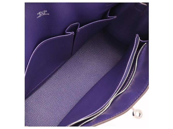 Borsa Jypsiere Hermès Clemence 28 Blu - vista 4