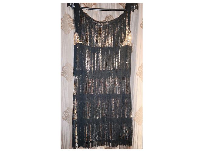 Kurzes Abendkleid Azzaro Paris Couture Schwarz Golden - Ansicht 2