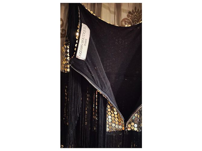 Kurzes Abendkleid Azzaro Paris Couture Schwarz Golden - Ansicht 3