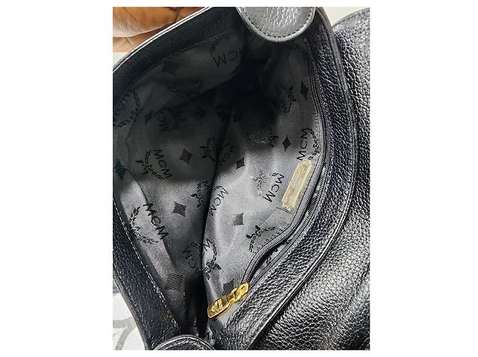MCM Vintage Leder Nieten Umhängetasche Schwarz - Ansicht 9