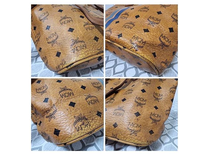 Borsa tote a righe a forma di osso per cani MCM Visetos marrone - vista 10