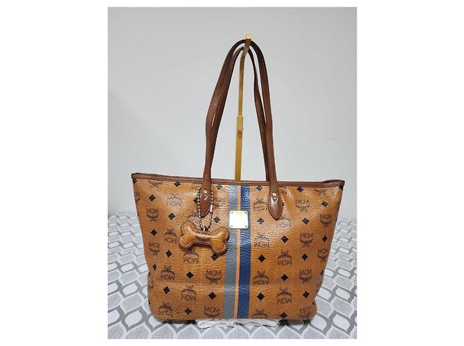 Borsa tote a righe a forma di osso per cani MCM Visetos marrone - vista 13