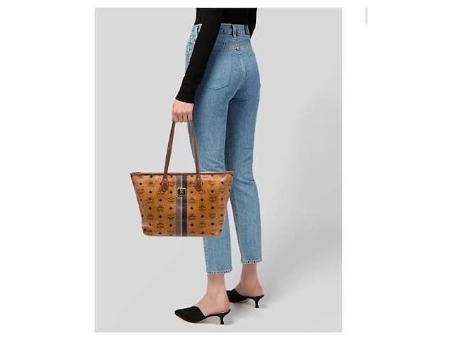 Borsa tote a righe a forma di osso per cani MCM Visetos marrone - vista 3
