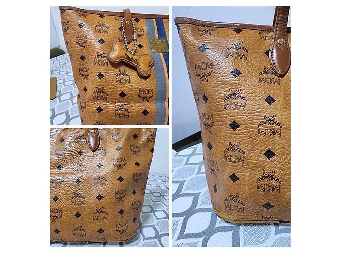 Borsa tote a righe a forma di osso per cani MCM Visetos marrone - vista 5