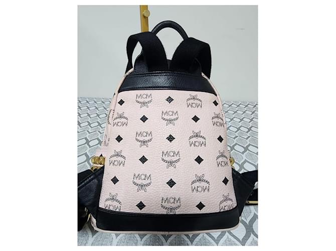 MCM Visetos Side Stud X-Mini Stark Rucksack Hellrosa Schwarz Pink - Ansicht 4