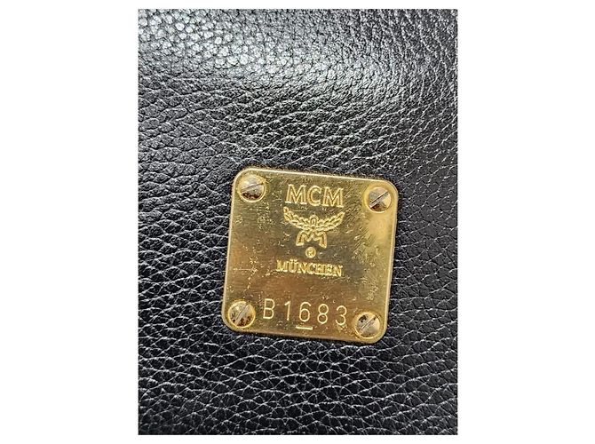 Borsa a tracolla in pelle MCM Saddle nera Nero - vista 13