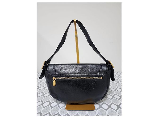 Borsa a tracolla in pelle MCM Saddle nera Nero - vista 4