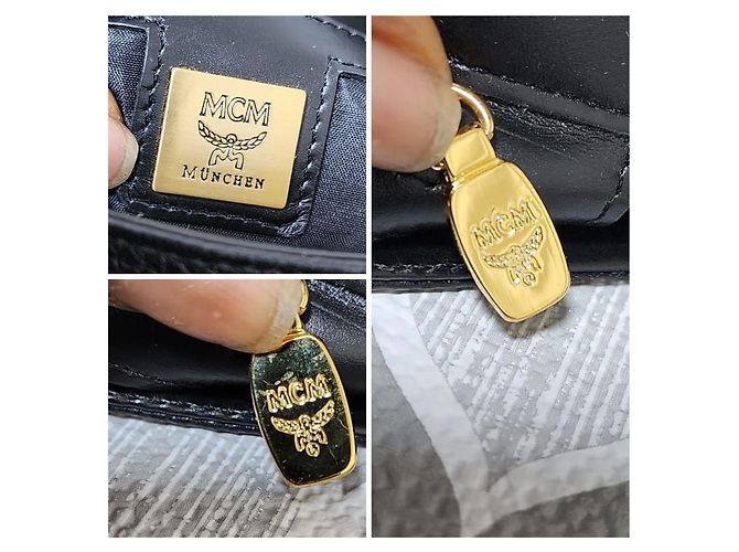 Borsa a tracolla in pelle MCM Saddle nera Nero - vista 5