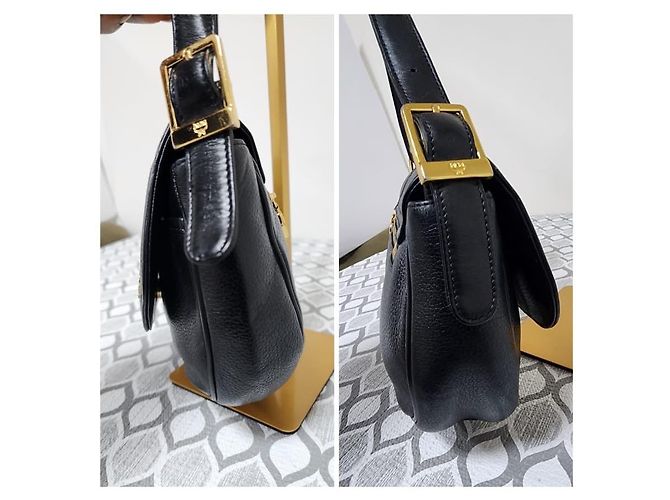 Borsa a tracolla in pelle MCM Saddle nera Nero - vista 6